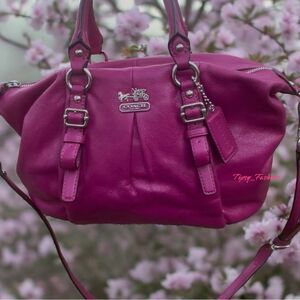 COACH MADISON LEATHER JULIETTE SATCHEL 21222 MAGENTA FUSCIA Purse